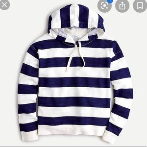NWT J. Crew Hoodie in Striped Vintage Cotton Terry